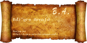 Bögre Arnold névjegykártya