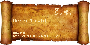 Bögre Arnold névjegykártya