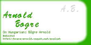 arnold bogre business card
